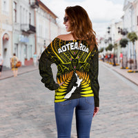 Aotearoa Fern Off Shoulder Sweater New Zealand Hei Tiki Gold Style LT13 - Wonder Print Shop