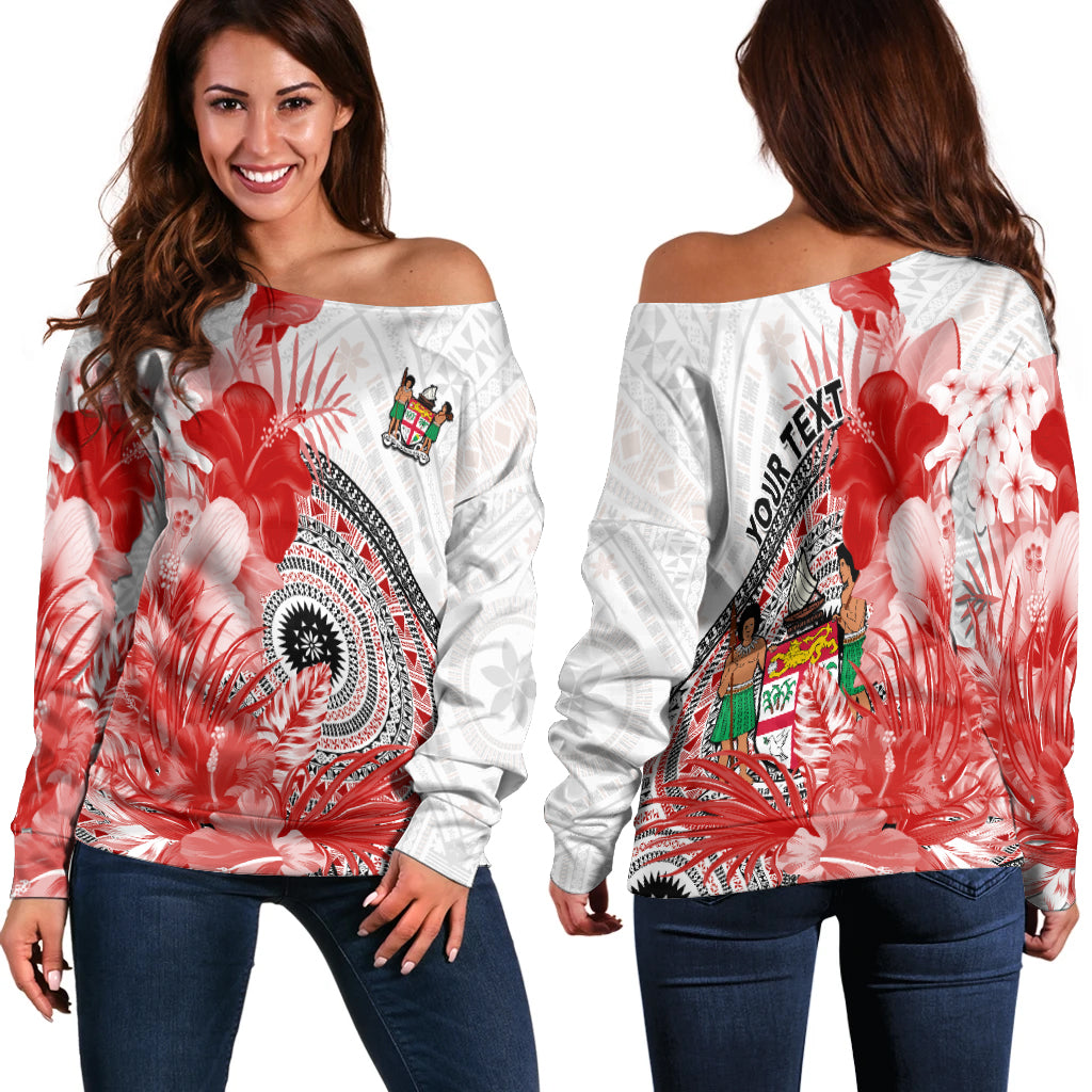 custom-personalised-fiji-tapa-off-shoulder-sweater-red-fijian-masi-be-loved-hibiscus