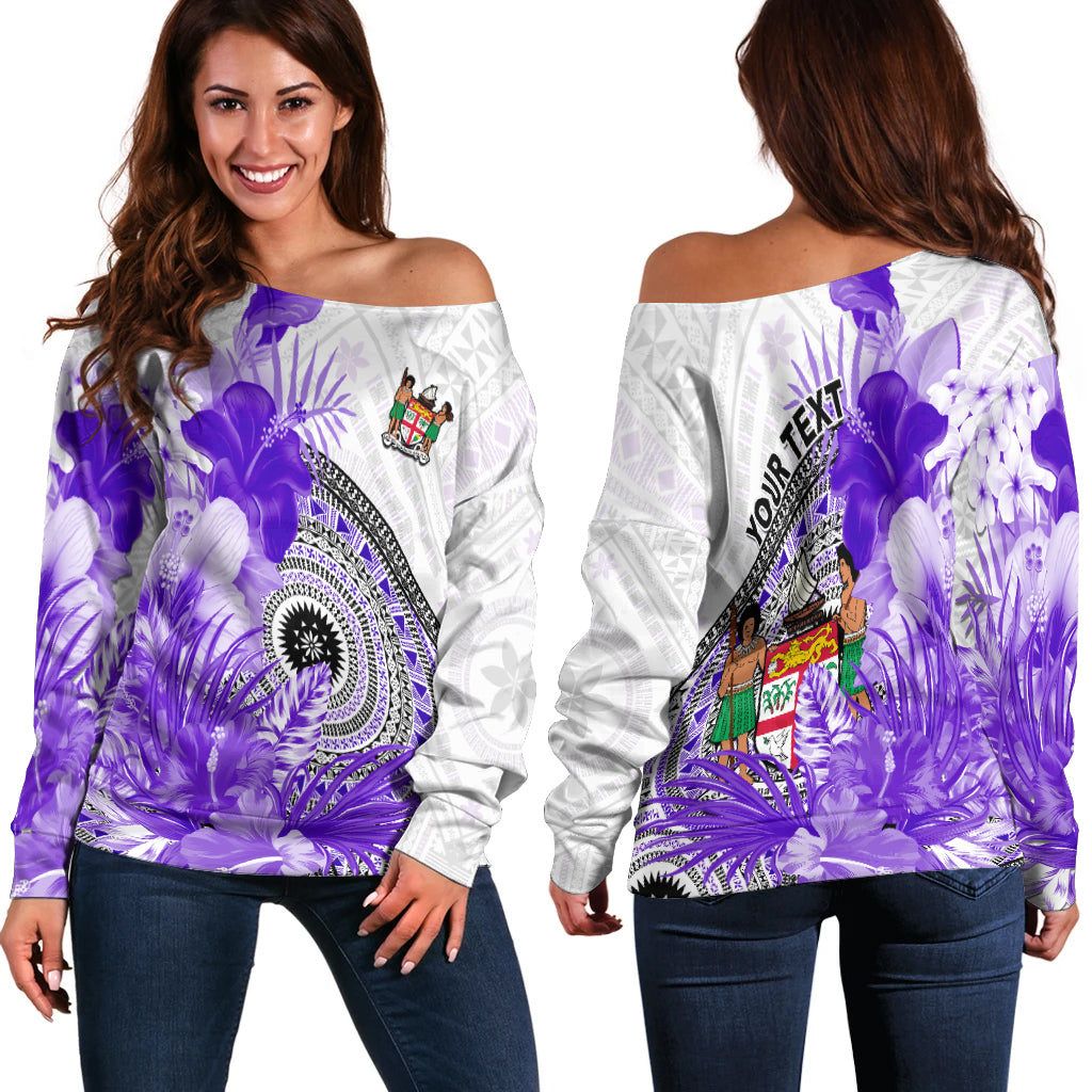 custom-personalised-fiji-tapa-off-shoulder-sweater-purple-fijian-masi-be-loved-hibiscus