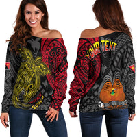 Custom Personalised Papua New Guinea Off Shoulder Sweater Raggiana Birds Of Paradise Happy 47th Independence Day LT13 - Wonder Print Shop