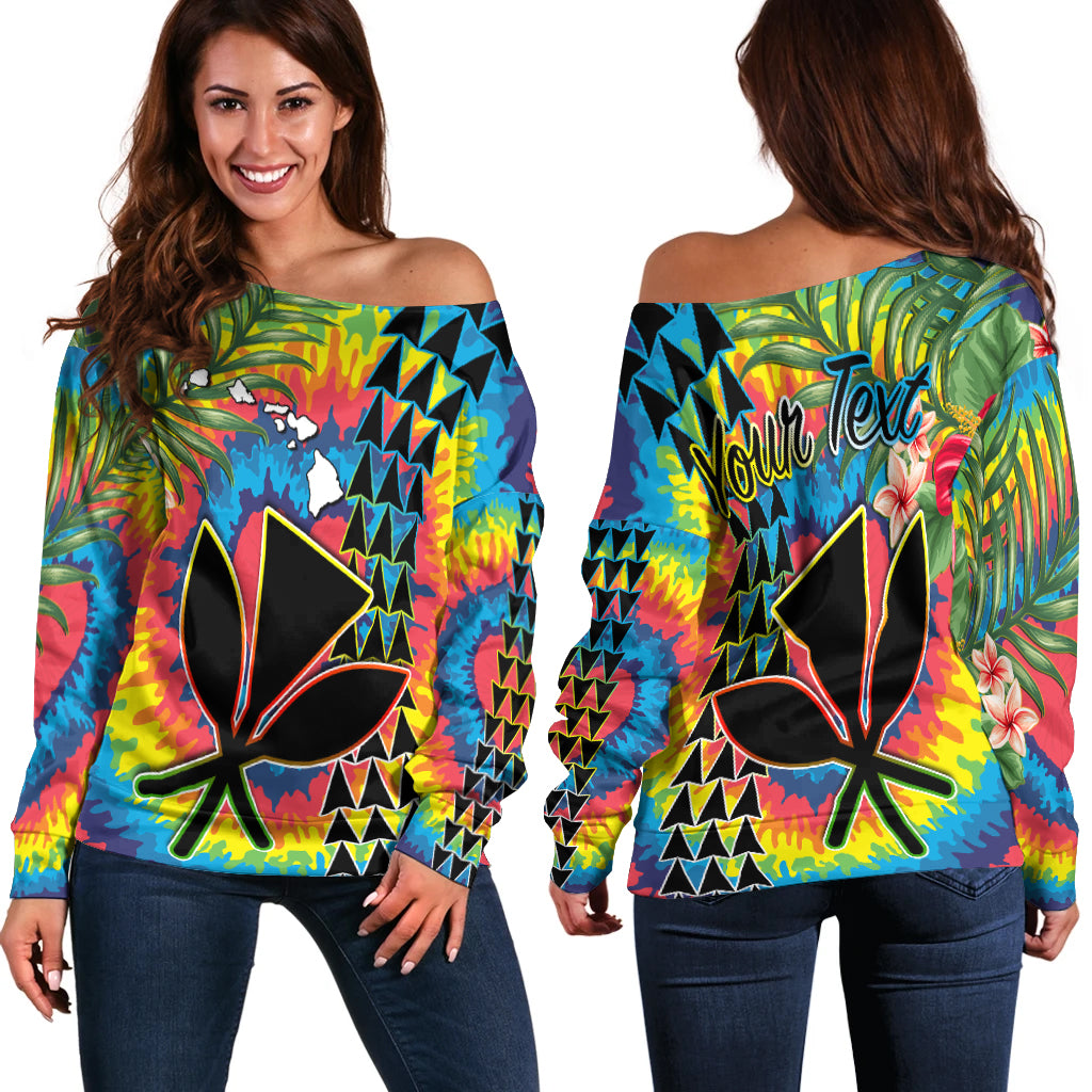 custom-personalised-hawaii-rainbow-tie-dye-off-shoulder-sweater-flowers-polynesian-hawaiian-tribal