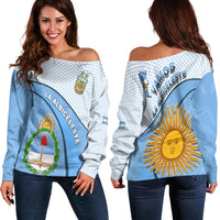 Argentina Football 2022 Off Shoulder Sweater Champions Blue Sky May Sun LT13 - Wonder Print Shop