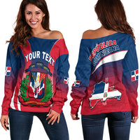 (Custom Personalised) Dominican Republic Off Shoulder Sweater Dominicana Style Sporty LT13 - Wonder Print Shop