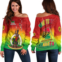 (Custom Personalised) Vanuatu Independence Day Off Shoulder Sweater 42nd Anniversary Yumi Yumi Yumi LT13 - Wonder Print Shop