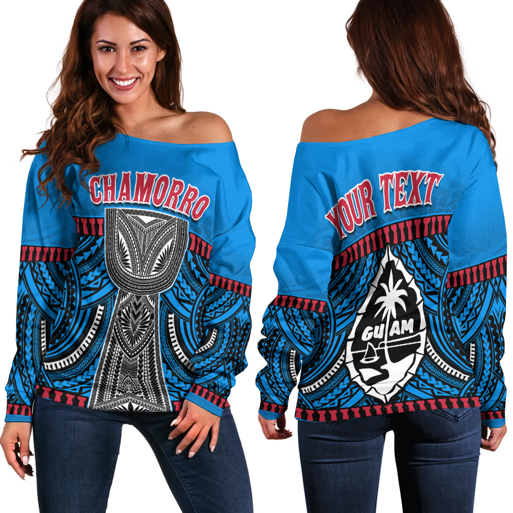 custom-personalised-guam-chamorro-off-shoulder-sweater-latte-stone-blue-polynesian-haligi