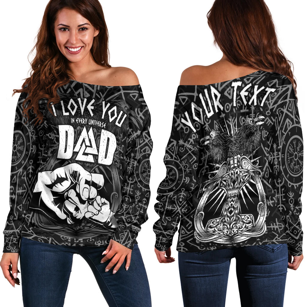 custom-personalised-viking-dad-off-shoulder-sweater-happy-fathers-day-style-runes-and-mjolnir