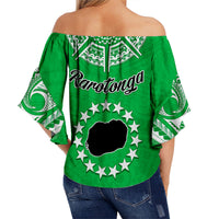 rarotonga-cook-islands-off-shoulder-waist-wrap-top-turtle-and-map-style-green