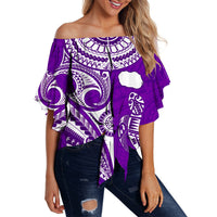 rarotonga-cook-islands-off-shoulder-waist-wrap-top-turtle-and-map-style-purple