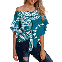 cook-islands-tatau-off-shoulder-waist-wrap-top-symbolize-passion-stars-version-blue