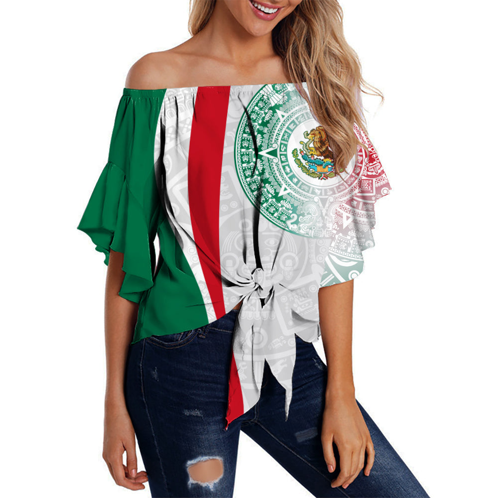 custom-personalised-mexico-off-shoulder-waist-wrap-top-mexican-eagles-aztec-pattern-lt13