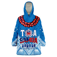 Toa Samoa Rugby Wearable Blanket Hoodie Manu Siva Tau Style Ulafala LT13 - Wonder Print Shop