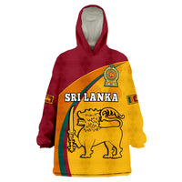Sri Lanka Wearable Blanket Hoodie Sri Lankan Pattern Happy 75 Years Of Independence - Wonder Print Shop