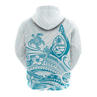 Custom Guam Zip Up Hoodie Ocean and Turtle Simple Style - Wonder Print Shop