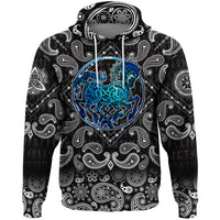 Viking Hoodie Odin Sleipnir with Bandana Paisley Style RLT12 - Wonder Print Shop
