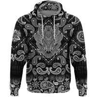 Viking Hoodie Odin and Axes with Bandana Paisley Style RLT12 - Wonder Print Shop