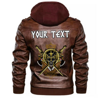 (Custom) Wonder Print Shop - Odin Skull With Weapon Leather Jacket RLT12 - Wonder Print Shop