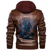 Viking Odin's Celtic Raven Scandinavian Tattoo 2 Leather Jacket RLT12 - Wonder Print Shop