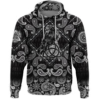 Viking Hoodie Odins Celtic Raven with Bandana Paisley Style RLT12 - Wonder Print Shop