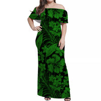 Aloha Hawaii Flowers Summer Matching Hawaiian Shirt And Dress Green LT6 - Wonder Print Shop