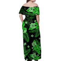 hawaii-summer-colorful-off-shoulder-long-dress-green