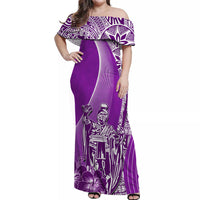 Hawaiian King Kamehameha Matching Hawaiian Shirt And Dress Vibe Purple Style LT6 - Wonder Print Shop