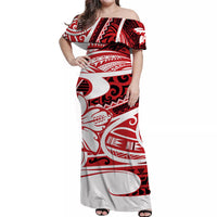 Polynesian Tribal Matching Hawaiian Shirt And Dress Red LT6 - Wonder Print Shop