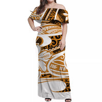 Polynesian Tribal Matching Hawaiian Shirt And Dress Gold LT6 - Wonder Print Shop