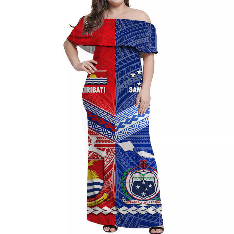 custom-personalised-samoa-and-kiribati-off-shoulder-long-dress-together