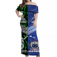 custom-personalised-samoa-and-new-zealand-off-shoulder-long-dress-together-green