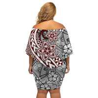 Traditional Polynesian Tribal Tattoo Retro Women Off Shoulder Short Dress - Wonder Print Shop