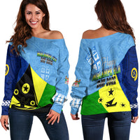 Malampa Fiji Day Off Shoulder Sweater Mix Tapa Style - Wonder Print Shop