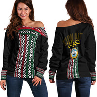 Kuwait Al Sadu Pattern Off Shoulder Sweater Modern Style - Wonder Print Shop