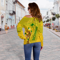 Personalised Australia Soccer WC 2022 Off Shoulder Sweater Socceroos Sporty Style - Wonder Print Shop