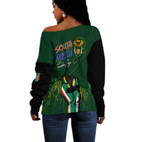 South Africa Freedom Day Off Shoulder Sweater Fist Up Style - Wonder Print Shop