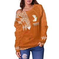 (Custom Personalize) Tonga Kolisi Tailulu Haapai Off Shoulder Sweater White Dove - Wonder Print Shop