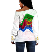 Eritrea Independence Day Off Shoulder Sweater Ethnic African Pattern - White - Wonder Print Shop