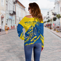 Ukraine Off Shoulder Sweater Slava Ukraini Grunge Style - Wonder Print Shop