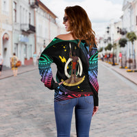 Vanuatu Proud To Be A Ni-Van - Polynesian Pattern Off Shoulder Sweater - Shefa Province - Wonder Print Shop