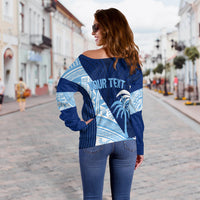 Personalised Fiji Rugby Sevens Off Shoulder Sweater Kaiviti Kesakesa - Wonder Print Shop