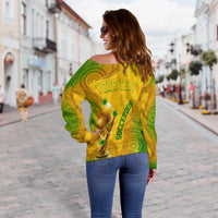 Personalised Australia Soccer WC 2022 Off Shoulder Sweater Aboriginal Socceroos - Wonder Print Shop