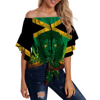 jamaica-personalised-off-shoulder-waist-wrap-top-rastafari-lion-mix-kente