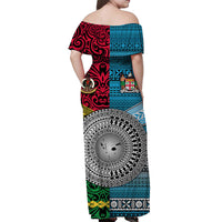 Vanuatu Fiji Matching Hawaiian Outfits For Couples Melanesian Matching Hawaiian Shirt And Dress Bright Color LT8 - Wonder Print Shop