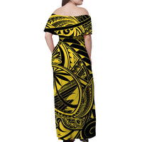 guam-off-shoulder-long-dress-turtle-mix-polynesian-yellow-style
