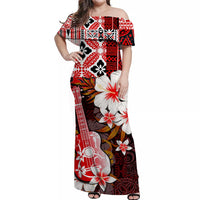 hawaii-ukulele-off-shoulder-long-dress-red-style