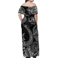 Polynesian Matching Hawaiian Outfits For Couples Hawaii Fish Hook Matching Hawaiian Shirt And Dress Unique Style - Black LT8 - Wonder Print Shop