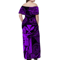 hawaii-king-kamehameha-map-polynesian-off-shoulder-long-dress-kanaka-maoli-unique-style-purple
