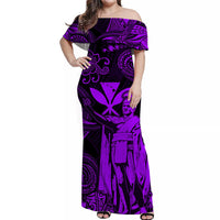 hawaii-king-kamehameha-map-polynesian-off-shoulder-long-dress-kanaka-maoli-unique-style-purple