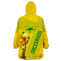 Personalised Australia Soccer WC 2022 Wearable Hoodie Blanket Socceroos Sporty Style - Wonder Print Shop