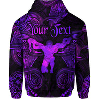 Custom Ophiuchus Zodiac Polynesian Zip Hoodie Unique Style Purple LT8 - Wonder Print Shop