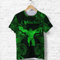 Custom Ophiuchus Zodiac Polynesian T Shirt Unique Style Green LT8 - Wonder Print Shop